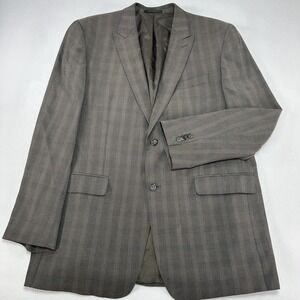 Sean John Suit Jacket Mens 44L Gray Stripe Polyester Rayon Notch Lapel Business